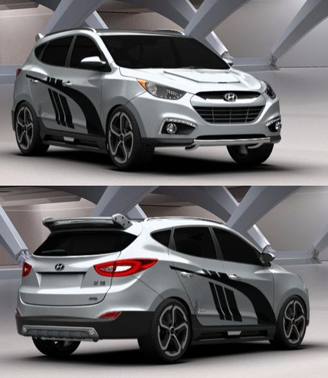 Tuning the Hyundai  IX35 '11 Tucson Tuning, Carros Kia, Car Graphics Decals, Hyundai Veracruz, Car Sticker Design, Hyundai Ix35, Hyundai I20, Hyundai Veloster, Car Graphics