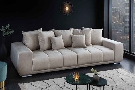 riess-ambiente Big-Sofa »ELEGANCIA 285cm champagner / beige«, 1 Teile, Wohnzimmer · Couch · Samt · XXL online kaufen | OTTO Sofa U Form, Beige Couch, Big Sofa, Xxl Sofa, Sofa Beige, Beige Sofa, Seating Arrangements, Beige Color, Sofa Couch