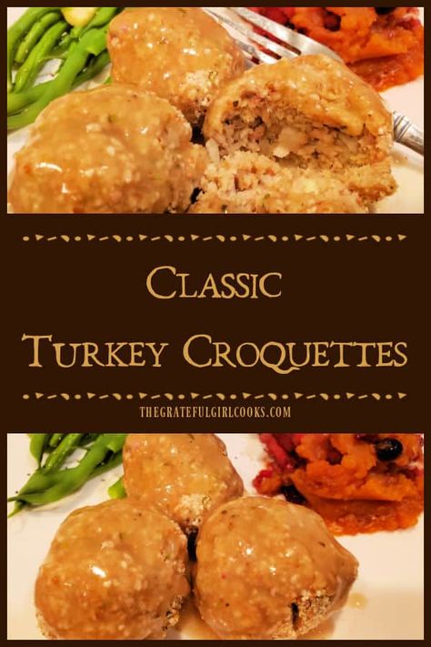 Ground Turkey Croquettes Recipes, Turkey Croquettes Thanksgiving Leftovers, Turkey Croquettes Recipes Air Fryer, Turkey Croquettes Recipes, Autumnal Recipes, Turkey Croquettes, Old Diner, Best Appetizers Ever, Gizzards Recipe