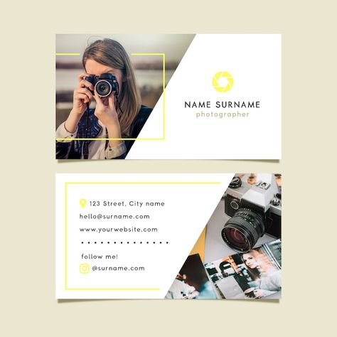 Business Card Design With Photo, Business Card Photo, Business Card With Photo, Photographer Business Card Design, Vertical Business Card Design, Google Business Card, Business Postcards, Buisness Cards, Business Cards Layout