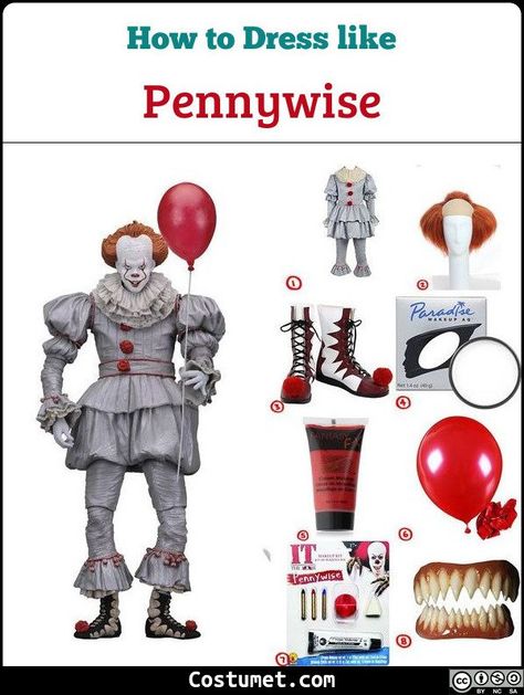 Clown Pennywise Costume for Cosplay & Halloween 2021 Pennywise Wig, Clown Diy, Pennywise Halloween Costume, Pennywise Cosplay, It Costume, Pennywise Costume, Pennywise Halloween, It Pennywise, Homemade Costume