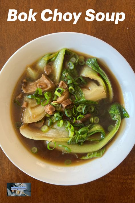 Shiitake Soup Recipe, Soup Bokchoy Mushroom, Vegetable Soup Bokchoy, Pok Choi Recipes, Chunky Soups, Bock Choy Recipes, Vegetarian Broth, Pok Choi, Choy Recipes