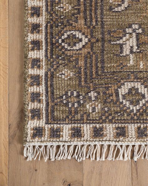 Wayland Hand-Knotted Wool Rug – McGee & Co. Mcgee & Co, Brown Tones, Green Area Rugs, Custom Upholstery, Brown Rug, Entry Rug, Green Rug, Green And Brown, Hand Knotted Rugs