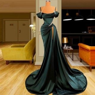 Diamond Prom Dresses, Green Satin Prom Dress, Green Mermaid Prom Dress, Teal Prom Dresses, Trumpet Prom Dress, Evening Wear Dresses, Green Evening Dress, Classy Prom Dresses, 파티 드레스