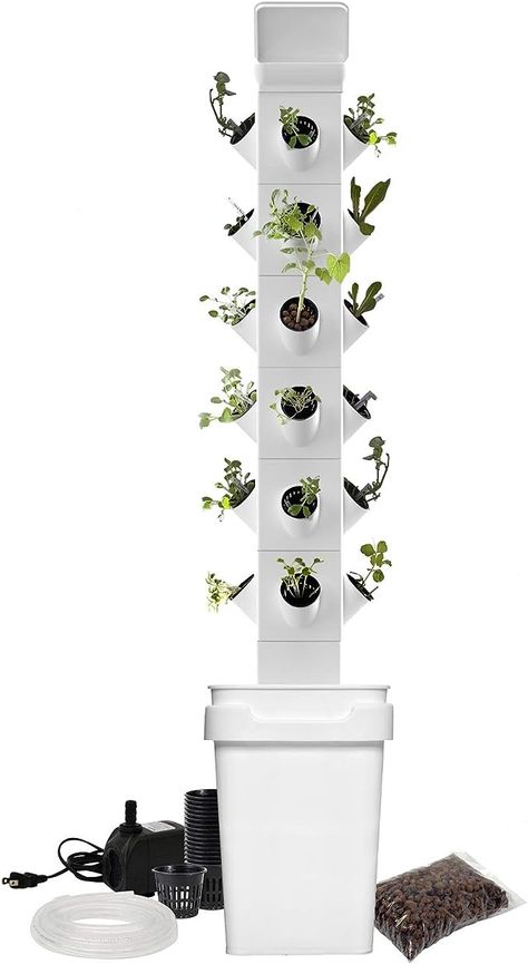 Hydroponic Herb Garden, Grow Tower, Plant Tower, Hydroponic Gardening System, Herb Garden Wall, Indoor Hydroponics, Childrens Gardening, Gift Towers, Hydroponic Growing