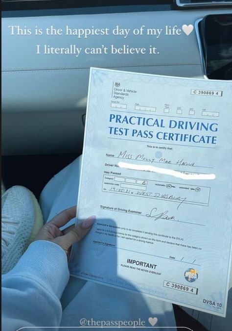 Drivers Permit Picture, Driver License Vision Board, 2024 Vision Board Teen, Driving Test Pass Certificate Aesthetic, Driving Test Manifestation, Driving Manifestation, Driving License Picture, Car Affirmations, Driving Theory Test