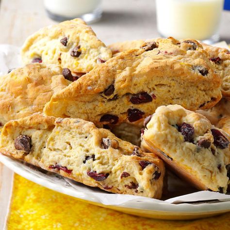 Chocolate Chip-Cranberry Scones Taste Of Home Scones, Chocolate Chips Scones Recipe, Sallysbakingaddiction Scones, Smitten Kitchen Cinnamon Sugar Scones, Tea Scones, Cranberry Chocolate, Sally’s Baking Scones, Chocolate Chip Scones, Buddy Valastro