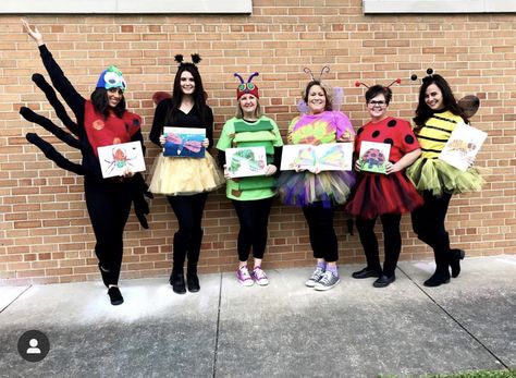 Eric Carle characters Kindergarten Teacher Halloween Costume Ideas, Easy Halloween Costumes For Teachers, Teacher Halloween Costumes Group, Halloween Costumes For Teachers, Costumes For Teachers, Super Easy Halloween Costumes, Wicked Witch Costume, Storybook Character Costumes, Book Characters Dress Up