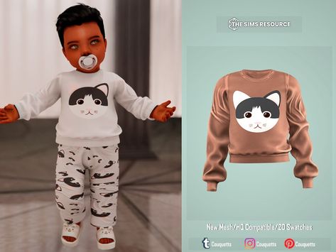 The Sims Resource - Littles Cutes Pajamas Top-Infants Infant Boy Cc Sims 4, Cc Infant Clothes, Ts4 Infant Cc Clothes, Sims 4 Cc Infant Onesie, The Sims Resource Infant, Sims 4 Toddler Onesie, Sims 4 Curly Hair, Sleeping Boy, Sims 4 Tsr