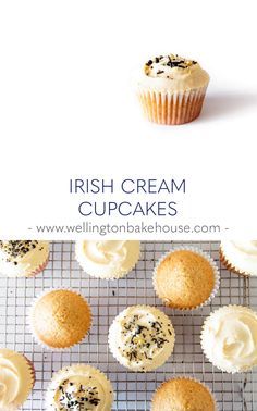 WELLINGTON BAKEHOUSE - Irish Cream Cupcakes Irish Cupcakes, Better Than Cake, Irish Cream Cupcakes, Individual Beef Wellington, Hummingbird Bakery, Moist Cupcakes, Cold Cake, Cream Cupcakes, Cupcake Tins