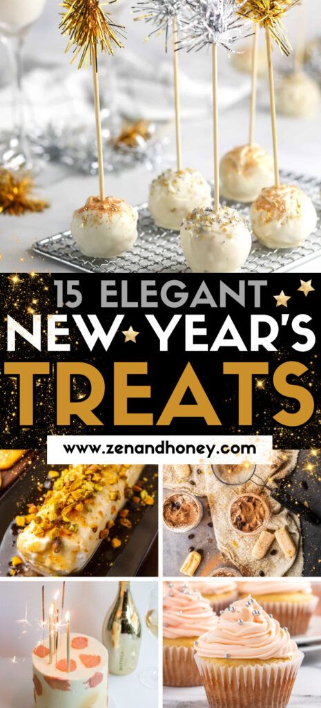 15 Festive New Year's Treats - ZEN AND HONEY New Years Eve Cake Pops, New Years Party Desserts, New Year’s Eve Sweets, Easy New Years Eve Desserts, New Year’s Eve Cake, New Years Eve Treats, New Years Cake Pops, January Desserts, New Years Desserts