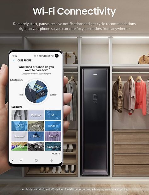 Steam Closet In Laundry Room, Samsung Air Dresser, Built In Steamer In Closet, Samsung Steam Closet, Laundry Room Steamer Closet, Steam Closet Laundry, Laundry Room Steamer, Laundry Room With Steamer, Steamer For Clothes