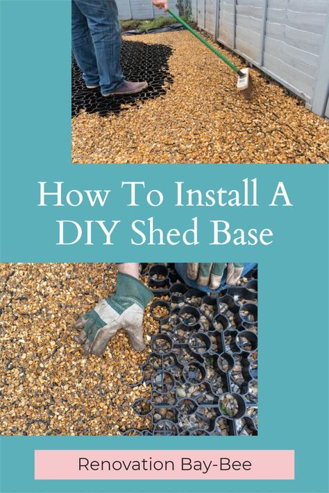 Looking for a easy to install shed base for your shed? Much easier than a concrete shed base, you can install a plastic shed base for the base of your shed. A DIY shed base #shed #shedbase #gardenlandscaping #plasticshedbase #diyshedbase Diy Shed Base, Shed Flooring Ideas, Shed Base Ideas, Concrete Shed, Laying Paving Slabs, Concrete Base For Shed, Building A Shed Base, Plastic Shed, Yard Sheds