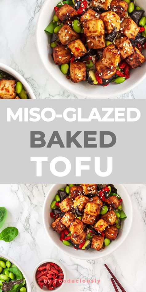 Miso Tofu Recipe, Nibbles Recipes, Miso Recipe, Source Of Protein, Vegetarian Meal Plan, Marinated Tofu, Tofu Recipe, Tofu Dishes, Rice Noodle