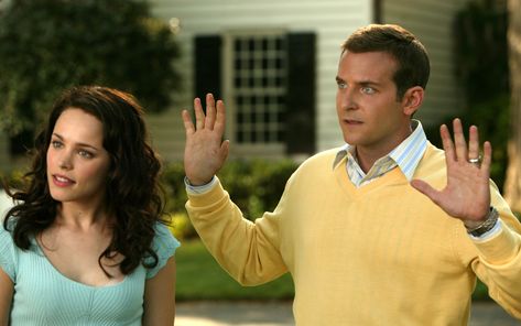 "Wedding Crashers" movie still, 2005.  L to R: Rachel McAdams, Bradley Cooper. Wedding Crashers Movie, Rachel Mcadams Movies, Ali Larter, Wedding Crashers, Wedding Movies, Weddings By Color, Regina George, Rachel Mcadams, A Star Is Born