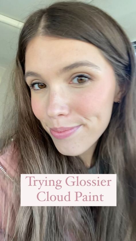 Glossier cloud paint review spark beam makeup cream blush tutorial Blush Tutorial, Light Summer Color Palette, Cloud Paint, Glossier Cloud Paint, Summer Color Palette, Dark Blonde Hair, Gray Eyes, Cloud Painting, Cream Blush