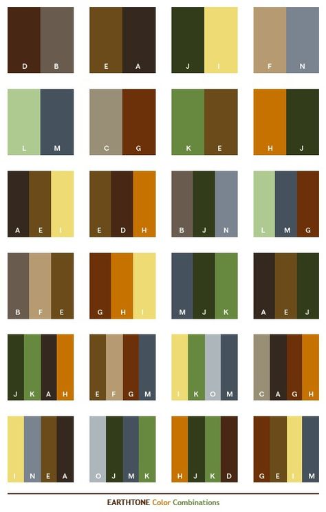 Color Combination Quick Reference Guide: Earthtones Green Color Combinations, Earth Tone Color, Earth Tone Colors, Color Wheel, Colour Schemes, Color Pallets, Color Theory, Colour Tone, Earth Tones