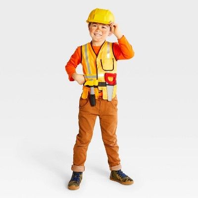 Toddler Construction Costume, Halloween Costume For Kids, Set Construction, Street Clothes, Costume For Kids, Kids Head, Safety Vest, Halloween Costume Accessories, Costume Themes