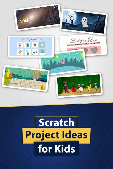 7 scratch project ideas for kids Scratch Game Ideas, Makey Makey, Game Codes, Lucky In Love, Coding For Kids, Project Ideas, Games For Kids, For Kids, Coding