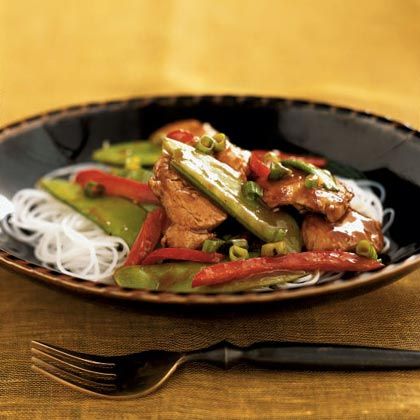 The slightly sweet, soy-based hoisin sauce is to Chinese food what ketchup is to American food. Look for hoisin and rice noodles with... Hoisin Pork, Snow Pea, Healthy Asian Recipes, Cooking Light Recipes, Pork Stir Fry, Easy Asian Recipes, Easy Asian, Snow Peas, Stir Fry Recipes