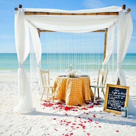 Dinner on the Beach. We will provide a private chef and custom decor #simpleweddingsflorida #beachwedding #destinationwedding Couples Dining, French Town, Private Dinner, Romantic Surprise, Private Chef, Custom Decor, Florida Wedding, Simple Weddings, Beach Decor