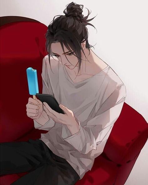 A Man, Screen, Red, Anime, Hair