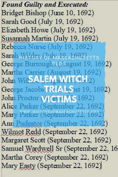 Salem Witch Trials Victims: Who Were They?  #historyofmassachusettsblog #salemwitchtrials #salemwitchtrialshistory #salemwitchtrialsvictims #salemwitchtrialsaccused #salemhistory Salem Witch Trials Unit Study, Salem Witch Trials Aesthetic, Salem Witch Trials Facts, Scholarships For Nursing Students, Salem Witch Trials Victims, Common App Essay, Salem Massachusetts Travel, Witch History, Salem Witch Trials