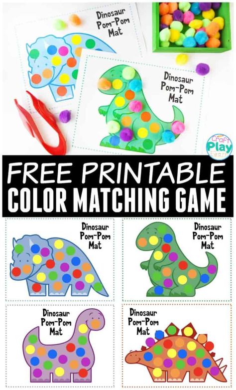 Dinosaur Color Matching Mats For Preschool Kids - Craft Play Learn Tabletop Activities Preschool, Preschool Dinosaurs, Dinosaur Books For Kids, Dinosaur Week, Ece Activities, Dinosaur Crafts Preschool, Thema Dino, Dinosaur Theme Preschool, Dinosaur Activities Preschool