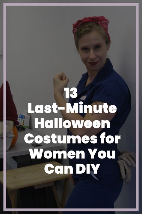 Dive into the spirit of Halloween with our curated list of '13 Last-Minute DIY Halloween Costumes for Women'. These easy, yet creative costume ideas will empower your crafty side & inspire your spooky festivities. Discover unique costumes that you can whip up in no time, adding a personal twist to your Halloween celebration. Unleash your creativity now! Lumbar Jack Costume Women, Fun Last Minute Halloween Costumes, Easy Spooky Costumes Women, Superhero Women Halloween Costumes, Diy Work Halloween Costumes For Women, Easy Halloween Women Costumes, Captain Obvious Costume, Women Superhero Costumes Diy, Unique Superhero Costumes