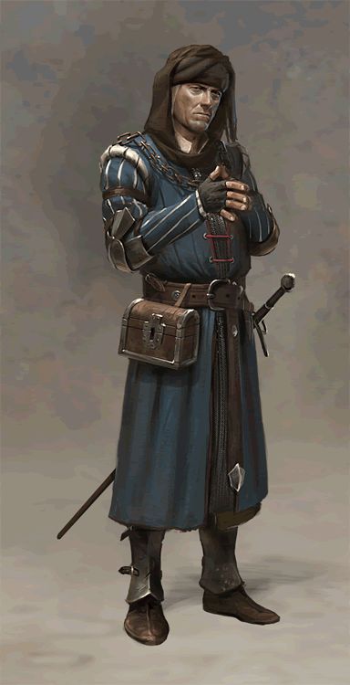 Merchants will pay a pretty penny to those who can get their goods safely to their destination. Vernon Roche, Heroic Fantasy, Pathfinder Rpg, Male Character, Medieval Clothing, Fantasy Male, Warhammer Fantasy, Fantasy Rpg, Fantasy Inspiration