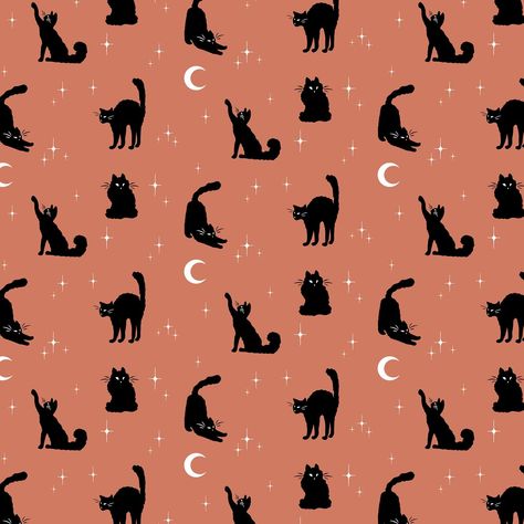 The next pattern in my spooky cats collection! Fluffy black Halloween cats with moons and stars ✨ i made this collection in two colorways! I just love the kitty that’s trying to touch the moon! 🌙 and I had to add a cat with an arched back! Haha it’s just so iconic for Halloween. Available in my @spoonflower shop! And at @hoplandfabrics . #surfacepattern #surfacepatterndesigner #surfacedesign #licensingartist #fabricdesign #artistandillustrator #seamlesspattern #seamlesspatterndesign #artli... Halloween Cat Pattern, Spooky Cats, Cat Patterns, Moons And Stars, Halloween Cats, Background Designs, Floral Drawing, Halloween 2024, Black Halloween