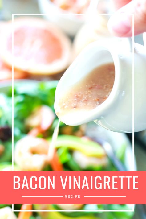 Vinegarette Dressing Recipe, Bacon Vinaigrette Dressing, Vinegrette Recipe, Candied Walnuts For Salad, Tomato Salad Dressing, Bacon Vinaigrette, Make Bacon, Bacon Dressing, Vinaigrette Salad