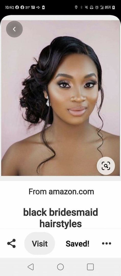 Bridal Hair Buns For Black Women, Black Hairstyles For Brides, Strapless Wedding Dress Hairstyles Black Women, Bridesmaid Hairstyles African American, Black Hairstyles For Wedding Guest, Engagement Photo Hairstyles Black Women, Wedding Styles Black Women, Updos For Black Women Wedding, Messy Bun Wedding Hair Black Women