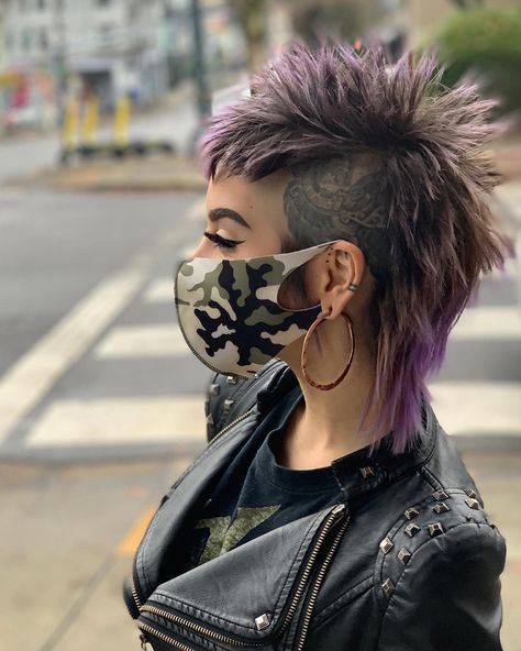 Women's Short Spiky Haircuts, Womans Shaved Hairstyles Short, Feminine Mohawk Short Hair, Unstyled Deathhawk, Fauxhawk Mullet, Mowhak Hairstyle Female, Mohawk Mullet Woman, Lady Mohawk, Deathhawk Hairstyles