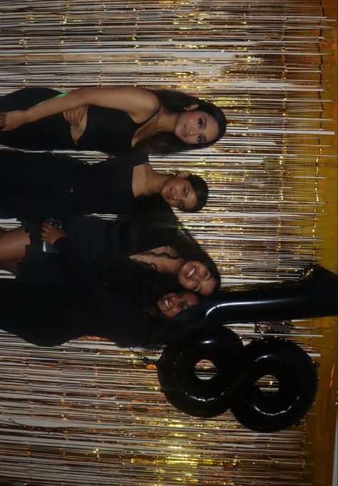 18th birthday; black & gold theme