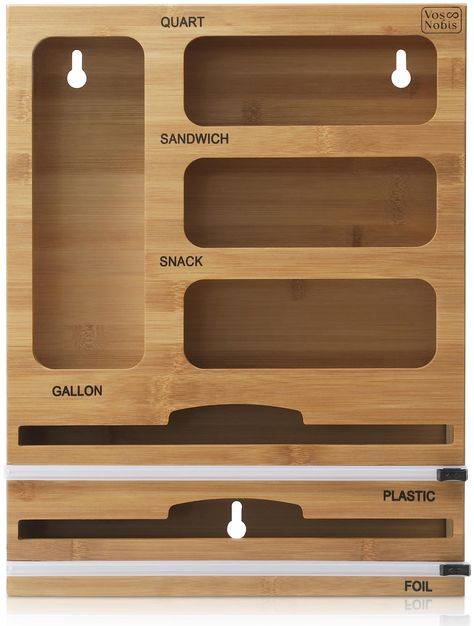 PRICES MAY VARY. Declutter Your Kitchen: Organize your space with the Vos Nobis 6-in-1 Aluminum Foil Dispenser and Storage Bag Organizer for a kitchen drawer! This bamboo kitchen drawer organizer for foil and plastic wrap makes decluttering easy and convenient. Unmatched Organization: This bamboo drawer organizer for ziplock bags and foil has 6 slots with labels to keep your kitchen organized! Our baggie organizer fits most brands of quart, sandwich, snack and gallon-size baggies, plus foil and Diy Ziplock Bag Organizer, Baggie Organizer, Drawer Pantry, Plastic Bag Organizer, Ziplock Bag Organizer, Foil Dispenser, Bamboo Food, Storage Bag Organizer, Plastic Bag Storage