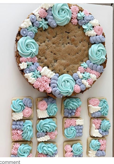 Mom Cookie Cake, Fancy Cookie Cake, Easter Cookie Cake Decorating Ideas, Girly Cookie Cake, Rectangle Cookie Cake, Cookie Cakes Birthday, Easy Cookie Cake Decorating Ideas, Square Cookie Cake, Easter Cookie Cakes