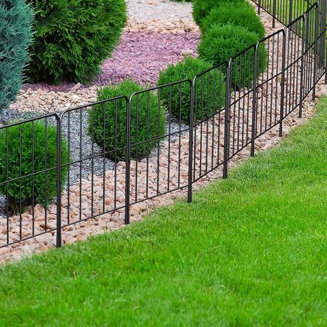 Haitral 24'' H x 13'' W Black Metal Fencing & Reviews | Wayfair Decorative Garden Fence, Metal Fencing, Flower Fence, Garden Gates And Fencing, Metal Fence Panels, Decorative Garden Fencing, Outdoor Fencing, Garden Fence Panels, Metal Fence