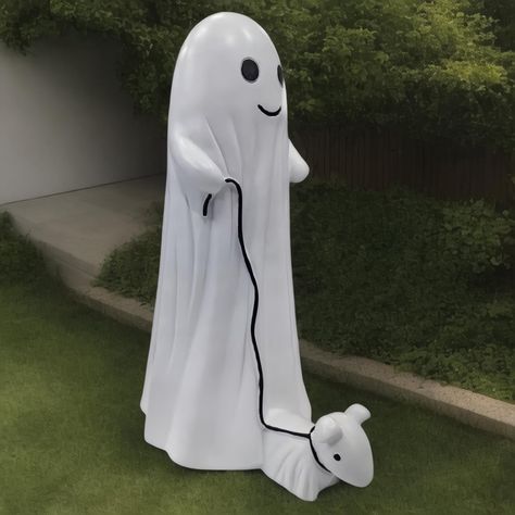 PRICES MAY VARY. Halloween Ghost Dog Walking Decoration: The Ghost Walking Dog Statue features an adorable ghost dog, meticulously handcrafted with attention to detail. Its blend of cuteness and spookiness makes it a delightful addition to any Halloween-themed decor, perfect for rustic, farmhouse, or cottage-style spaces, bookshelves, and displays. High-Quality Materials: Available in four sizes, this ghost dog statue is made from durable resin, ensuring it is both sturdy and resistant to wear. Halloween Outdoors Decorations, Halloween Lawn Decorations Outdoor, Dog Halloween Decorations, Halloween Garage Decorations Inside, Halloween Fence Decor, Ghost Decorations For Halloween, Cute Halloween Decorations Outdoor, Front Porch Halloween Decor, Halloween Decor Inspiration