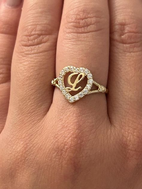 ✅HANDMADE  ✅ MADE TO ORDER ✅ 100% BRAND NEW ✅10K REAL GOLD STAMPED  ✅ CUBIC ZIRCONIA  ✅AVERAGE WEIGHT : 2 grams   ✅ HEIGHT : 17.2 mm     ✅ ANTITARNISH AND WATERPROOF Chicana Makeup, Real Gold Rings, Jesus Ring, Girlfriend Ring, Gold Promise Rings, Name Ring, Buy List, Letter Ring, Name Rings