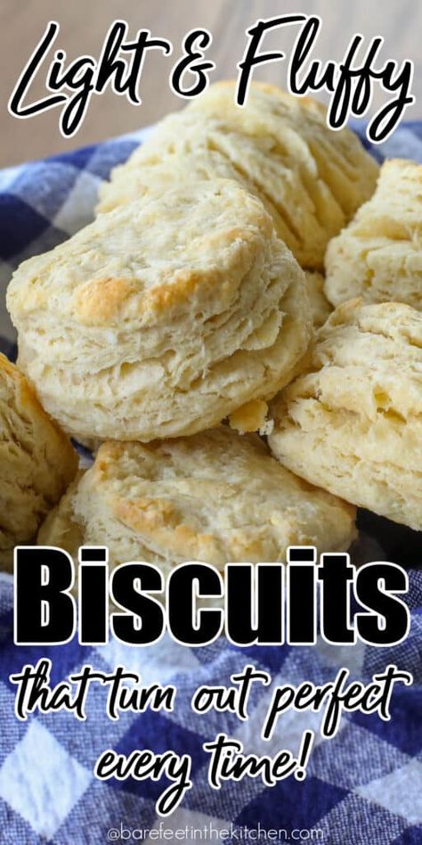 Perfect Every Time Biscuits | Barefeet in the Kitchen Light And Fluffy Biscuits, Best Biscuit Recipe, Easy Homemade Biscuits, Homemade Biscuits Recipe, Easy Biscuit Recipe, Fluffy Biscuits, Biscuit Bread, Biscuit Rolls, Biscuits Easy