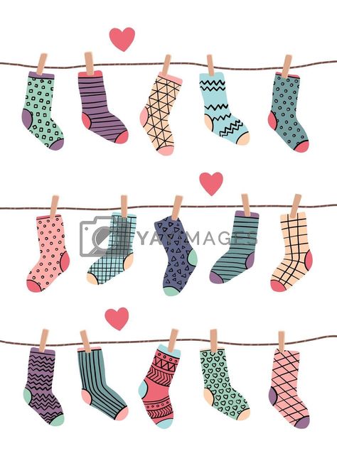 Yay Images, Funny Socks, Invitation Cards, Different Colors, Vector Illustration, Web Design, Royalty Free, Stock Images, Socks