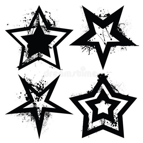 Grunge Star, Men Flower Tattoo, Black And White Grunge, Rose Stencil, White Grunge, Star Clipart, Star Tattoo Designs, Trash Polka Tattoo, Star Tattoo