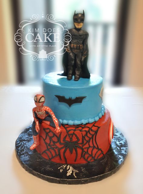 Grooms cake with Spiderman, batman, captain america. Contact Kim Gifford at Kim Does Cake (614) 207-3628 or kimdoescakes@gmail.com. I also have a Facebook page- Kim Does Cakes. https://www.facebook.com/kimdoescakes. A central Ohio baker specializing in artistic cakes. Cake With Spiderman, Spiderman Wedding Cake, Spiderman Wedding, Spiderman And Batman, Batman And Spiderman, Cake Spiderman, Super Hero Cake, Hero Cake, Superhero Cake