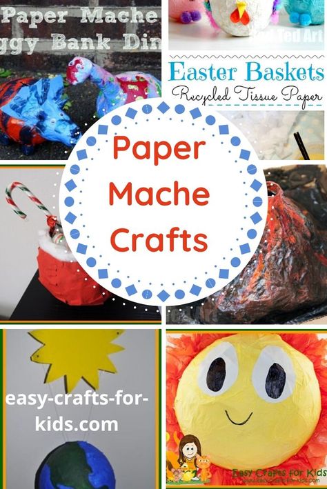 Paper Mache Crafts for Kids Paper Mache Projects For Kids, Christmas Paper Mache, Contact Paper Crafts, Piggy Bank Craft, Paper Mache Crafts For Kids, Pinwheel Craft, Mobile Craft, Paper Mache Projects, Making Paper Mache