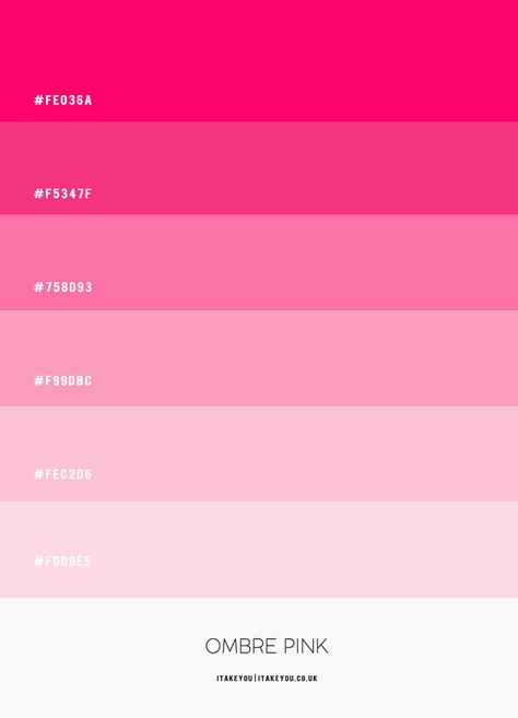 Shades Of Pink Hex Codes, Gradient Pink Color Palette, Ombre Shades Color Schemes, Pink Hex Color Palette, Pink Palette Code, Google Calendar Hex Codes Pink, Pink Shade Color Palette, Shades Of Pink Palette, Pink Colours Shades