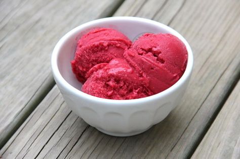 Raspberry Sherbert, Homemade Frozen Yogurt, Sherbet Recipes, Raspberry Sherbet, Growing Raspberries, Ice Cream Maker Recipes, Frozen Dessert Recipe, Raspberry Recipes, Sorbet Recipes