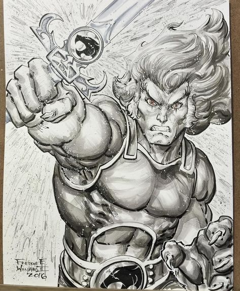 Freddie Williams II on Instagram: “Finished Lion-O Ink Wash Piece from @dublin_comic_con #LionO #ThunderCats” Liono Thundercats, Thundercats Characters, Thundercats Cartoon, Terror Art, Manga Tattoo, Comic Style Art, 80s Cartoon, Old Comics, 80s Cartoons