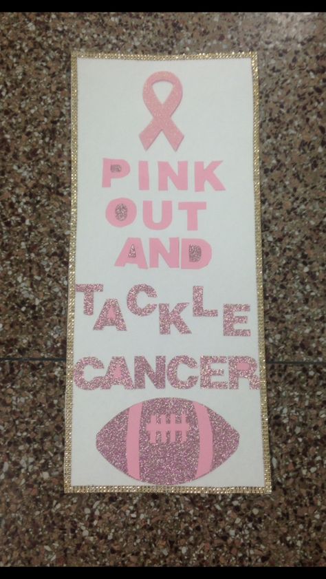 Pink Out Poster Ideas, Pink Out Game Posters, Pink Out Football Game Signs, Pink Out Posters Football, Pink Out Posters, Pink Football Game, Stuco Posters, Cheer Locker Decorations, Football Game Signs