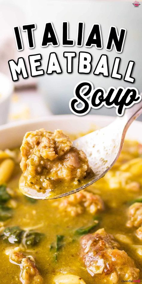 Cozy up with a warm bowl of Italian Meatball Soup with Pasta and Pesto, where savory meatballs, fresh veggies, and pasta come together in a delicious pesto-infused chicken broth. This easy-to-make recipe promises a comforting and satisfying family meal. #CheerfulCook #ItalianMeatballSoup #soup #meaballsoup #easyrecipes #soupmonth Chicken Pesto Soup Recipes, Meatball Soup Crockpot, Pasta And Pesto, Soup With Pesto, Meatballs And Pasta, Pesto Meatballs, Soup With Pasta, Chicken Meatball Soup, Italian Meatball Soup